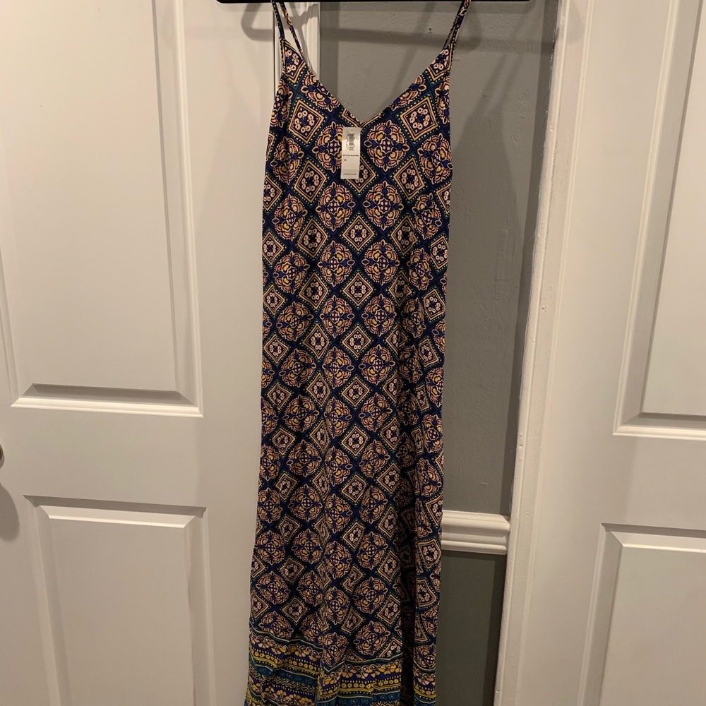 Thin strap ankle length flowy dress